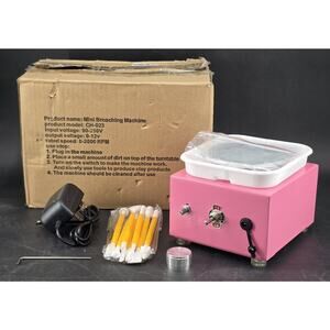 Pink Mini Broaching Machine CH-023 Pottery Wheel Clay 2000 RPMs